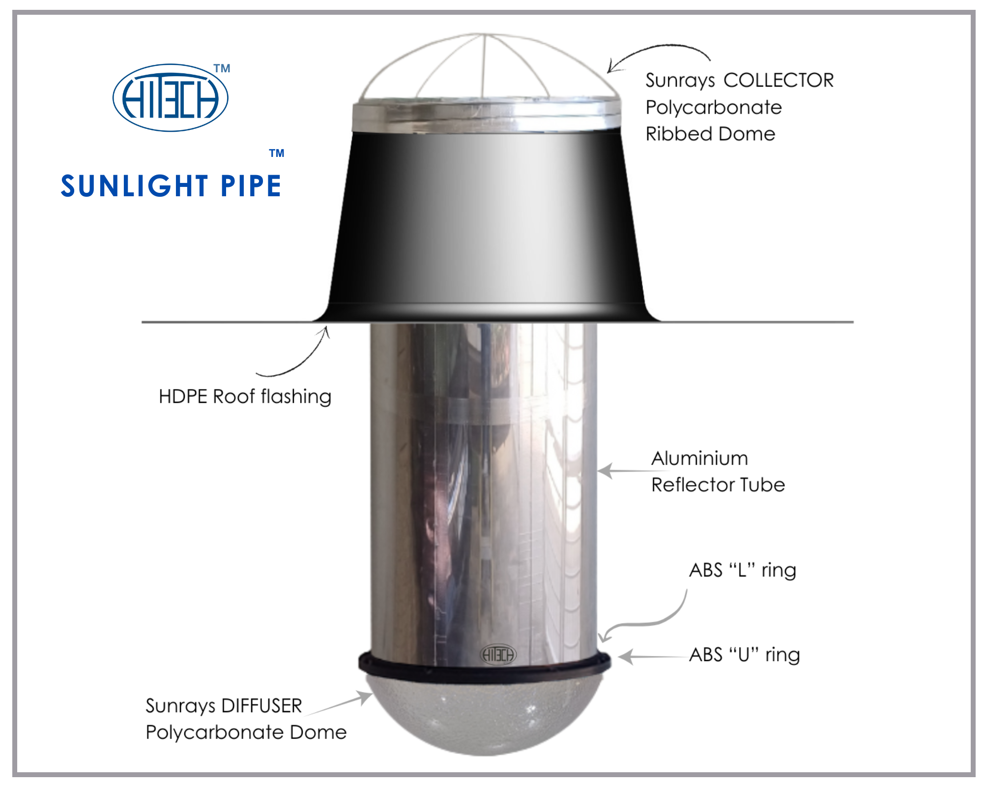 Sunlight pipe (skylight tubes) for RCC slabs
