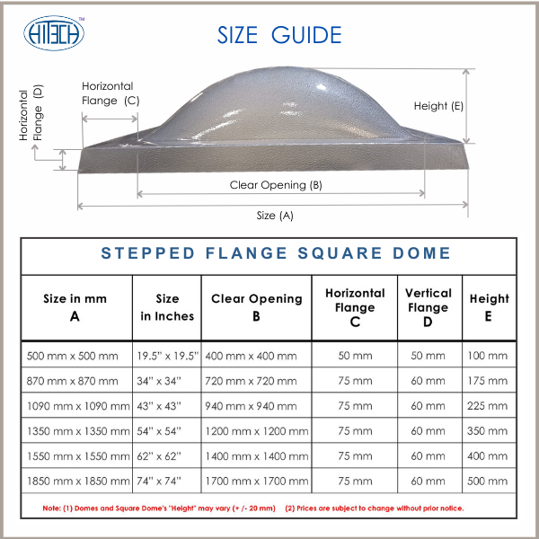 Polycarbonate Square Dome