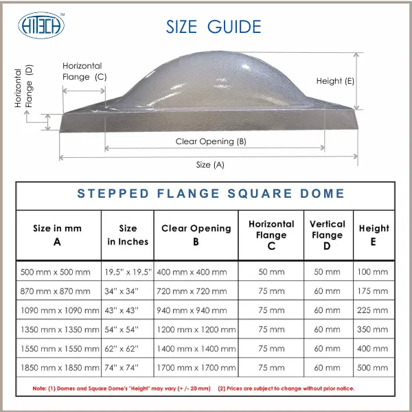 Polycarbonate Square Dome